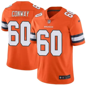 Nike Cody Conway Men's Limited Denver Broncos Orange Color Rush Vapor Untouchable Jersey