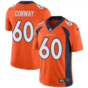 Nike Cody Conway Men's Limited Denver Broncos Orange Team Color Vapor Untouchable Jersey