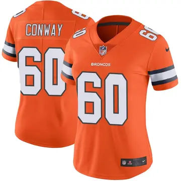 Nike Cody Conway Women's Limited Denver Broncos Orange Color Rush Vapor Untouchable Jersey