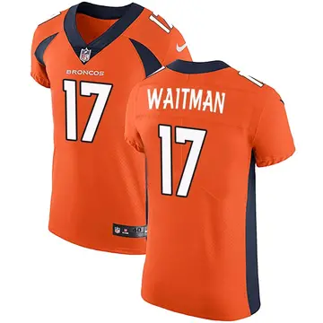 Nike Corliss Waitman Men's Elite Denver Broncos Orange Team Color Vapor Untouchable Jersey