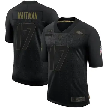 Nike Corliss Waitman Men's Limited Denver Broncos Black 2020 Salute To Service Jersey