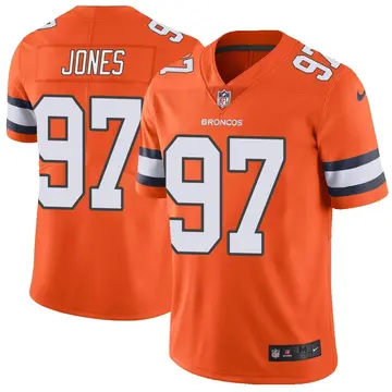 Nike D.J. Jones Men's Limited Denver Broncos Orange Color Rush Vapor Untouchable Jersey