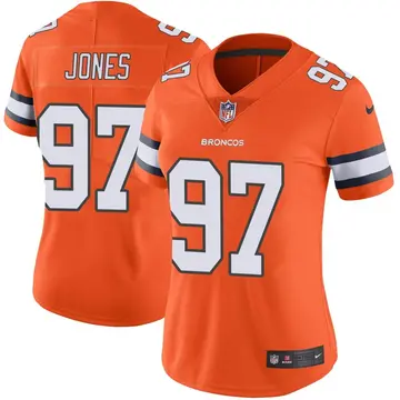 Nike D.J. Jones Women's Limited Denver Broncos Orange Color Rush Vapor Untouchable Jersey