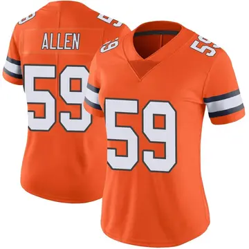 Nike Dakota Allen Women's Limited Denver Broncos Orange Color Rush Vapor Untouchable Jersey