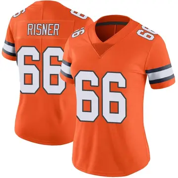 Nike Dalton Risner Women's Limited Denver Broncos Orange Color Rush Vapor Untouchable Jersey