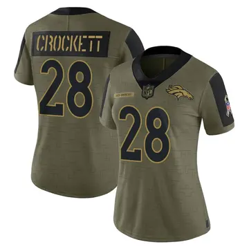 Nike Damarea Crockett Women's Limited Denver Broncos Olive 2021 Salute To Service Jersey