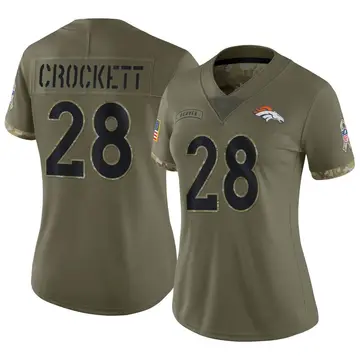 Nike Damarea Crockett Women's Limited Denver Broncos Olive 2022 Salute To Service Jersey
