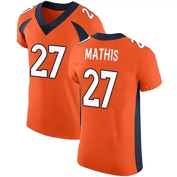 Nike Damarri Mathis Men's Elite Denver Broncos Orange Team Color Vapor Untouchable Jersey