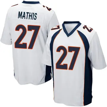 Nike Damarri Mathis Men's Game Denver Broncos White Jersey
