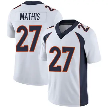 Nike Damarri Mathis Men's Limited Denver Broncos White Vapor Untouchable Jersey