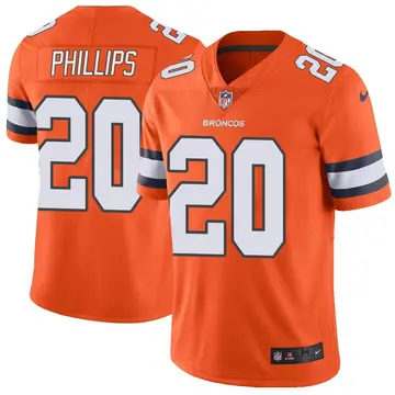 Nike Darius Phillips Men's Limited Denver Broncos Orange Color Rush Vapor Untouchable Jersey