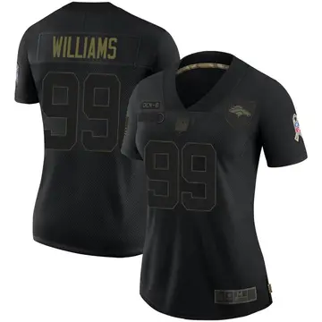 Nike DeShawn Williams Women's Limited Denver Broncos Black 2020 Salute To Service Jersey