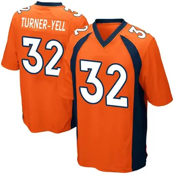 Nike Delarrin Turner-Yell Men's Game Denver Broncos Orange Team Color Jersey