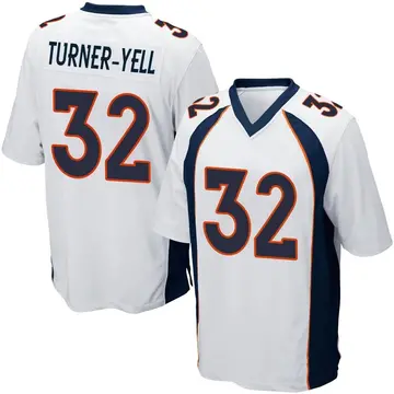 Nike Delarrin Turner-Yell Men's Game Denver Broncos White Jersey
