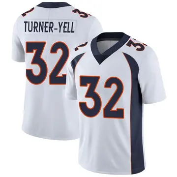 Nike Delarrin Turner-Yell Men's Limited Denver Broncos White Vapor Untouchable Jersey