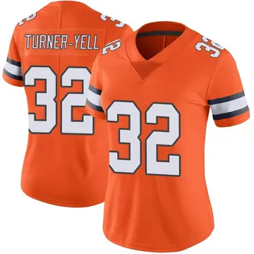 Nike Delarrin Turner-Yell Women's Limited Denver Broncos Orange Color Rush Vapor Untouchable Jersey