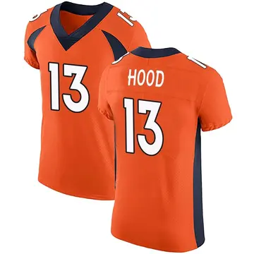 Nike Delonte Hood Men's Elite Denver Broncos Orange Team Color Vapor Untouchable Jersey