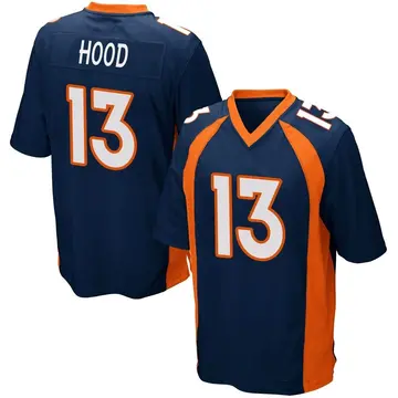 Nike Delonte Hood Men's Game Denver Broncos Navy Blue Alternate Jersey