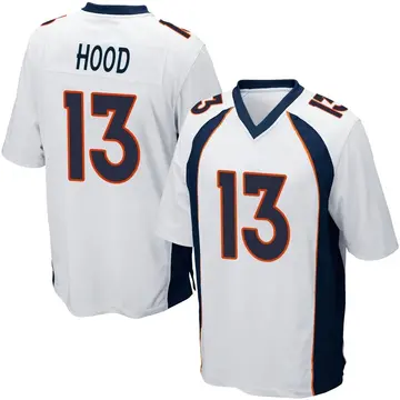 Nike Delonte Hood Men's Game Denver Broncos White Jersey