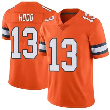 Nike Delonte Hood Men's Limited Denver Broncos Orange Color Rush Vapor Untouchable Jersey