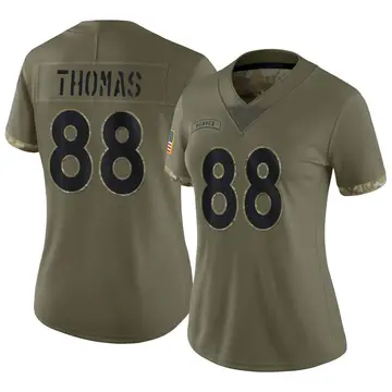 Nike Demaryius Thomas Women's Limited Denver Broncos Olive 2022 Salute To Service Jersey