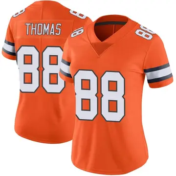 Nike Demaryius Thomas Women's Limited Denver Broncos Orange Color Rush Vapor Untouchable Jersey