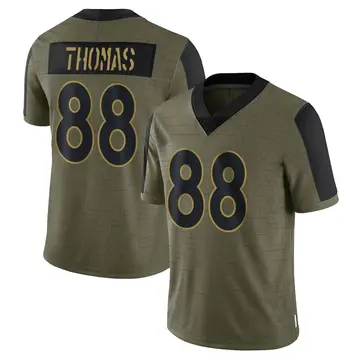 Nike Demaryius Thomas Youth Limited Denver Broncos Olive 2021 Salute To Service Jersey