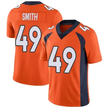 Nike Dennis Smith Men's Limited Denver Broncos Orange Team Color Vapor Untouchable Jersey