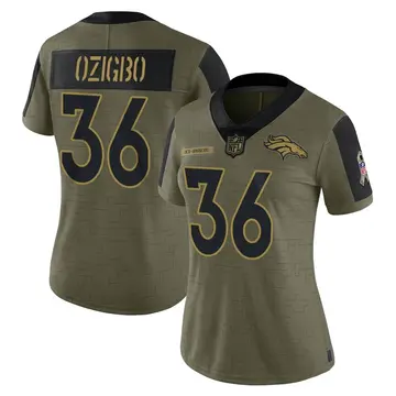 Nike Devine Ozigbo Women's Limited Denver Broncos Olive 2021 Salute To Service Jersey