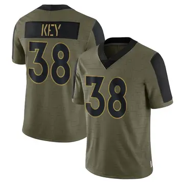 Nike Devon Key Men's Limited Denver Broncos Olive 2021 Salute To Service Jersey