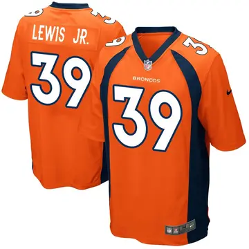 Nike Donnie Lewis Jr. Men's Game Denver Broncos Orange Team Color Jersey