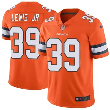 Nike Donnie Lewis Jr. Men's Limited Denver Broncos Orange Color Rush Vapor Untouchable Jersey