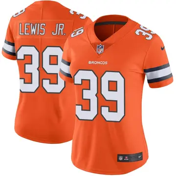 Nike Donnie Lewis Jr. Women's Limited Denver Broncos Orange Color Rush Vapor Untouchable Jersey