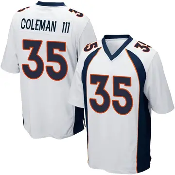 Nike Douglas Coleman III Men's Game Denver Broncos White Jersey