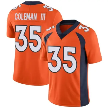 Nike Douglas Coleman III Men's Limited Denver Broncos Orange Team Color Vapor Untouchable Jersey