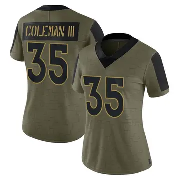 Nike Douglas Coleman III Women's Limited Denver Broncos Olive 2021 Salute To Service Jersey