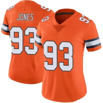 Nike Dre'Mont Jones Women's Limited Denver Broncos Orange Color Rush Vapor Untouchable Jersey