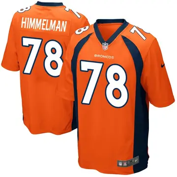 Nike Drew Himmelman Men's Game Denver Broncos Orange Team Color Jersey