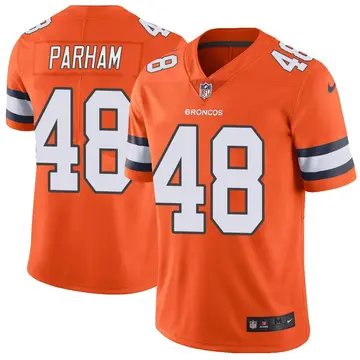 Nike Dylan Parham Men's Limited Denver Broncos Orange Color Rush Vapor Untouchable Jersey