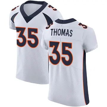 Nike Dymonte Thomas Men's Elite Denver Broncos White Vapor Untouchable Jersey