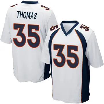 Nike Dymonte Thomas Men's Game Denver Broncos White Jersey