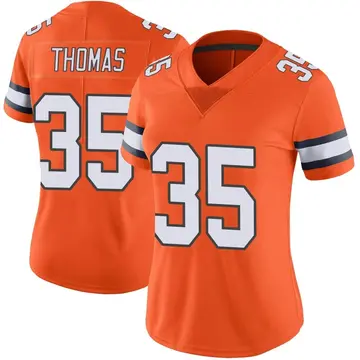 Nike Dymonte Thomas Women's Limited Denver Broncos Orange Color Rush Vapor Untouchable Jersey