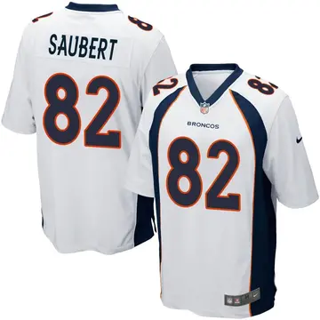 Nike Eric Saubert Men's Game Denver Broncos White Jersey