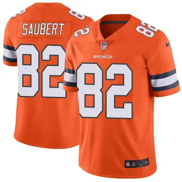 Nike Eric Saubert Men's Limited Denver Broncos Orange Color Rush Vapor Untouchable Jersey