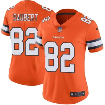 Nike Eric Saubert Women's Limited Denver Broncos Orange Color Rush Vapor Untouchable Jersey