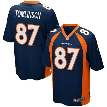 Nike Eric Tomlinson Men's Game Denver Broncos Navy Blue Alternate Jersey