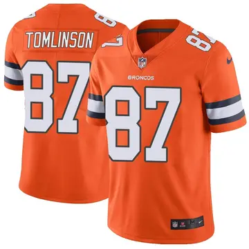 Nike Eric Tomlinson Men's Limited Denver Broncos Orange Color Rush Vapor Untouchable Jersey