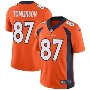 Nike Eric Tomlinson Men's Limited Denver Broncos Orange Team Color Vapor Untouchable Jersey