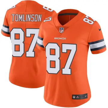 Nike Eric Tomlinson Women's Limited Denver Broncos Orange Color Rush Vapor Untouchable Jersey