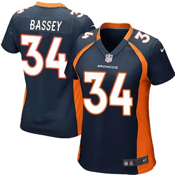 Nike Essang Bassey Women's Game Denver Broncos Navy Blue Alternate Jersey